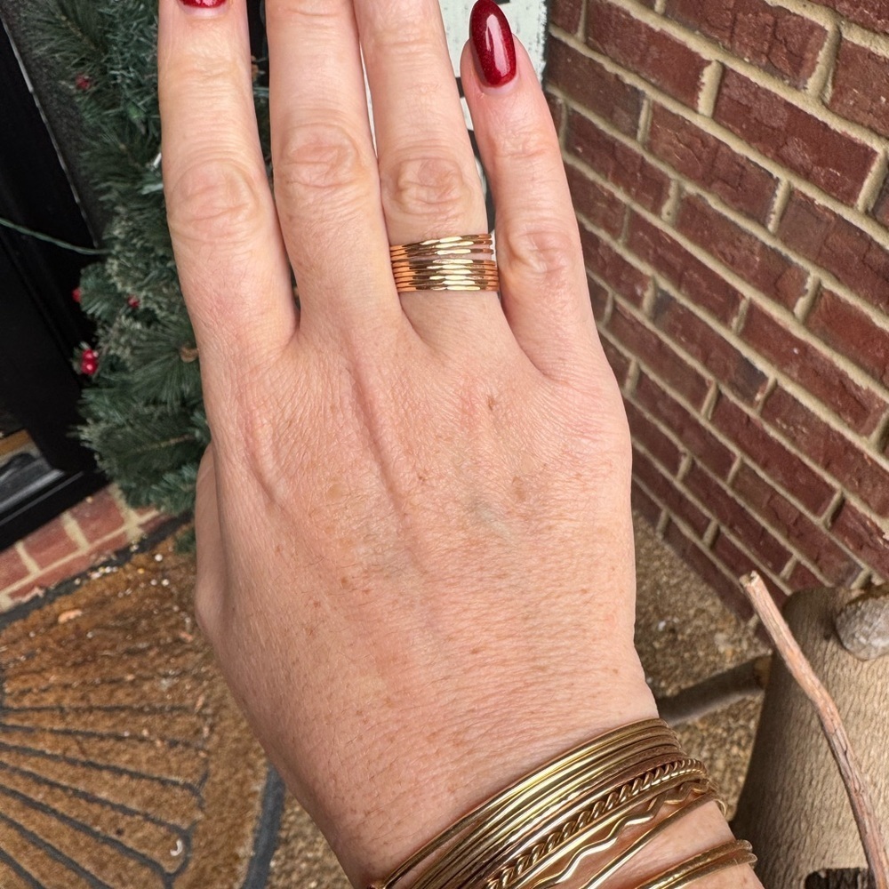 Melissa Joy Manning 14k Gold Stacking Rings - Set of 8 Rings - Picture 4 of 10